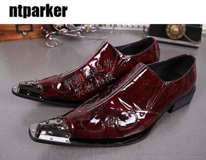 جديد 2018 طبعة محدودة الرجل الأحذية الجلدية zapatos hombr وأشار الحديد تو مصفف شعر الشركة اللباس أحذية الرجل ل رجل حذاء الزفاف ، EU38-46