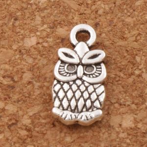 Küçük Baykuş Charms Kolye 7x15mm 200 adet / grup Antik Gümüş Moda Takı DIY Fit Bilezikler Kolye Küpe L987