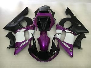 Niedrigerer Preis für Motorradteilverkleidungen für Yamaha YZF R6 98 99 00 01 02, lila-schwarzes Verkleidungsset YZFR6 1998-2002 OT48