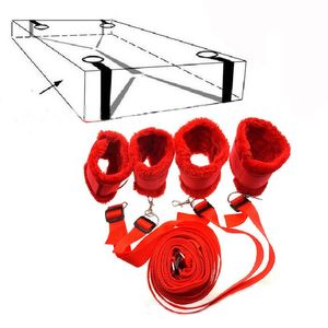 Sex Toys Tied Tease Under Bed Bondage Restraint Nylon Velvet Hand Cuffs &Ankle Cuffs Set Sex Products For Couples Erotic Toys 17418