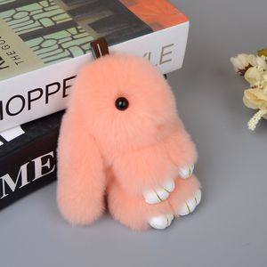 18 см большого размера Pompom Rex Rabbit Mite Murate Murs Cool -Holder для женщин Compums Car Bag Cring