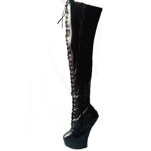 20cm High Height Sex boots PU Platform Hoof Heels Over-the-Knee Boots US size 6-14 No.13667