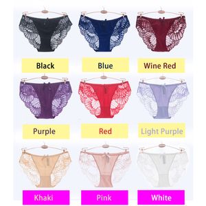 9 Färger Sexig Lace Bowknot Seamless Panties Briefs Ladies Låg midja Temptation Traceless Underkläder Knickers M L XL XXL XXXL