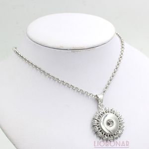 Wholesale Snap Button Jewelry Crystal Snap Necklace Interchangeable Pendant Necklace Fit 18mm Button Jewelry Bijoux Collier