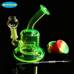 Mini tubo de tubo de cachimbo de vidro de vidro Bongud Bongs Bongs Recycler Filtro Percolators fumando unhas Jiont 10mm Altura 13cm