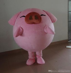 Высокое качество милый розовый свинья костюм талисмана пользовательские мультипликационный персонаж взрослый размер карнавал Хэллоуин костюм необычные платье