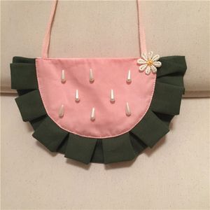 Watermelon Design coin purse Lovely Kids Bag 10pcs/lot Cotton bag Hotsale Half round bag Soft Small Size Cute Baby Purse