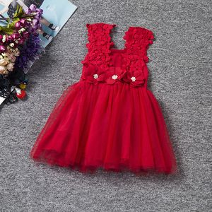 夏の女の子のドレス赤ちゃんのレースの花の派手なスカート子供のメッシュチュチュスカート子供の美しいドレス6色