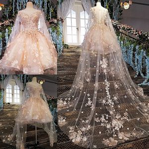 Amazing Fluffy Homecoming Dress With Wrap Jewel Neck Floral Lace Applique Short Prom Dress Gorgeous Mini Party Gown Knee Length Evening Dres