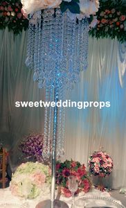 Peças centrais do casamento estilo moderno vasos de flores de acrílico alto