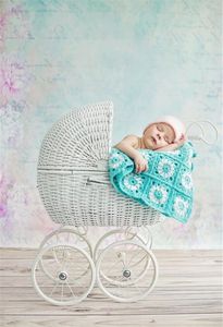 Digital Printed Pastel Photography Wallpaper Vinyl Cloth Newborn Baby Shower Backdrop Wood Floor Photo Booth Backgrounds for Studio