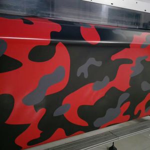 Röd Stora Spots Camo Vinyl Bil Wrap Film med Air Release / Camouflage Truck Wraps täcker storlek 1,52x30m / Roll