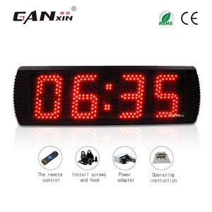 GANXIN Hot Sell inch Digits Semi outdoor LED Display Wall Clock with Black Aluminum Alloy Frame Timer Countdown and Countup Function