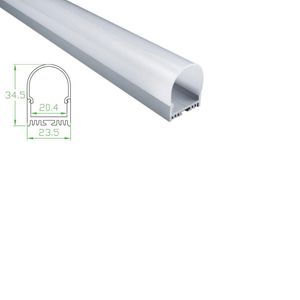 50 X 1M комплекты / много круглого профиль алюминиевого профиля для светодиодных полос и полуокружности крышки U канала для потолка или стен утопленного света