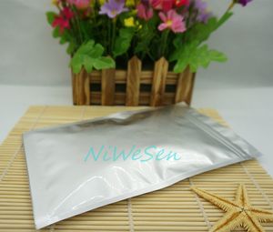 18x26cm 100 sztuk / partia Srebrny Biały Czysta Aluminiowa Folia Zip Lock Bag-Milk Milk Wall Food Poly Etui, wodoodporna kieszeń na suchą kwiat