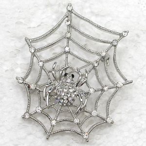 12pcs Crystal Rhinestone Spider on Web Brooches Fashion Costume Pin Brooch Pendant Jewelry gift C262