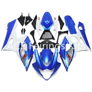 3 brindes novos Suzuki GSXR1000 GSXR 1000 K5 2005 2006 05 06 ABS Motocicleta Carenagem Kit Azul e branco estilo v15