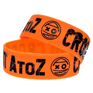 1PC CrossFit A to Z Silicone Rubber Wristband 1 Inch Wide Sport Gift Debossed and Filled in Color