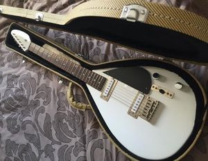 Custom Shop Hutchins Brian Jones Vox Teardrop Signature Vintage White Electric Guitar Super Rare Short Scale Travel Guitar