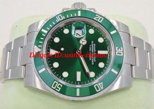 Роскошные часы Стальной браслет новый зеленый циферблат керамический безель мужские часы 116610 40 мм автоматические механические мужские наручные часы