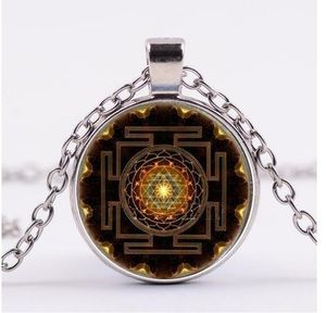 Drop доставка мода буддийский Шри Янтра кулон ожерелье сакральной геометрии Шри Янтра ювелирные изделия, ювелирные изделия оптом