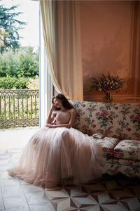 Nude BHLDN Wedding Dresses Off The Shoulder Delicate Sash Bridal Gowns Floor Length A Line Backless Wedding Gown3001