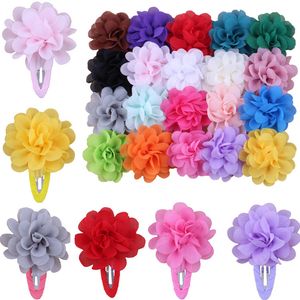 Baby Girls Hair Clips 20 Colors Chiffon Flower hairpin with Clips Kids Hairpins Toddler Barrette Childrens Hair Accessories CB106