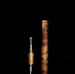 Pear wood 8mm filter cigarette holder can clean cigarette holder copper head rod type double filter cigarette holder