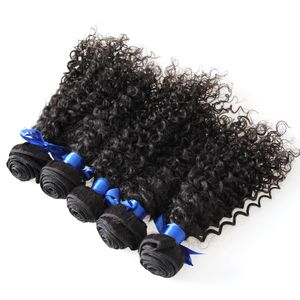 Brasileira Kinky Curly Virgem Do Cabelo Weave 5 Bundles 100% Extensões de Cabelo Humano Natural Preto kinky cabelo virgem encaracolado, nenhum derramamento, emaranhado livre