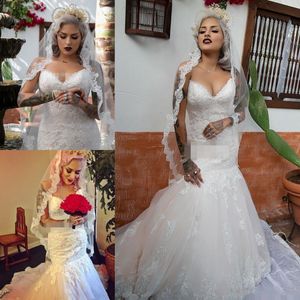 Romantic Lace Mermaid Wedding Dresses Summer Sweetheart Beach Bridal Gowns Sweep Train Cheap Wedding Dress Custom Made Vestidos