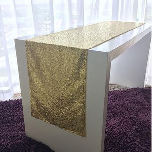 20PCS 30CM * 275cm GOLD حفلات الترتر الجدول عداء حفل زفاف الحدث عيد الميلاد الديكور الجدول