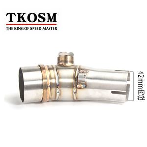 TKOSM средний подключить трубу для Kawasaki ER6N мотоцикл выхлопная труба глушитель побег подключение передняя ссылка Moto Mid трубы