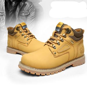 Fashion Men's Winter Leather Men Waterproof Rubber Snow Boots Leisure Boots England Retro Shoes For Men free shipping