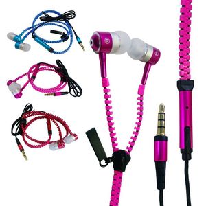 Wysokiej jakości Stereo Bass Headset w ucho Metalowe Słuchawki Słuchawki Słuchawki z Mic 3.5mm Jack Earbuds dla iPhone Samsung MP3 100 sztuk / partia