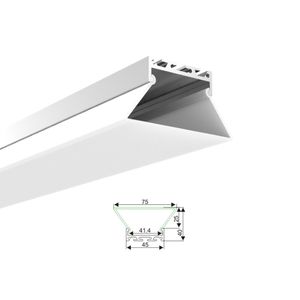 10 x 1 m Sätze/Los, werkseitig gelieferte LED-Lichtleiste mit Aluminiumprofil und trapezförmiger LED-Strangpresskanal für Decken- oder Wandleuchten