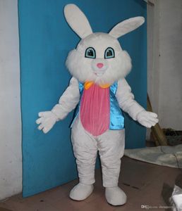 kafanın içinde mini fan ile Paskalya tavşanı maskot kostüm yetişkin için parti için giymek