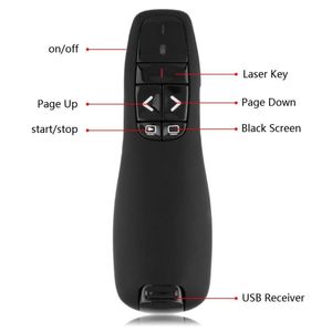 2018 Wireless Presenter R400 2.4GHz Remote Control Presentation Clicker 5mw Red Laser Pointer Flip Pen With USB Receiver