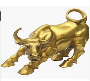 Darmowa wysyłka Big Wall Street Brązowe okrutne Bull Ox Decoration Decoration Bronze Factory Store
