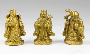 Chine collectibles decoração cuivre fu lu shou trois estátuas