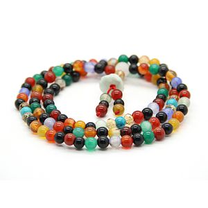 Partihandel Rosary Bracelet Hot Sale Buddhist 108 Pärlor 6mm Natursten Religiösa tibetanska bönarmband och halsband