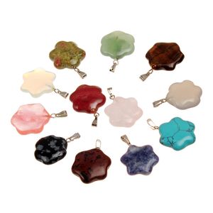 New Promotion Cute Star Charms Pendants Made of Mixed Sodalite Snowflake Obsidian Agate Stone for Necklace Jewelry Making DIY Handmade Craft