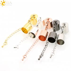 CSJA Sets Colors Jewelry Findings Set for mm Cord Bracelets End Cap Connector Bell Lobster Clasp Extend Tail Chain E168