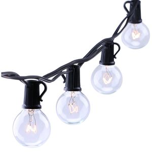 G40 Bulb Globe Stringi Światła z czystą żarówką Backyard Patio Lights Vintage Żarówki Dekoracyjne Ślub Garland odkryty