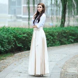 100% Real Image Long Skirts A-Line Ruffle Simple Party Skirts With Bow Floor-Length Custom Made With Zipper New Arrival Bridesmaid Skirt