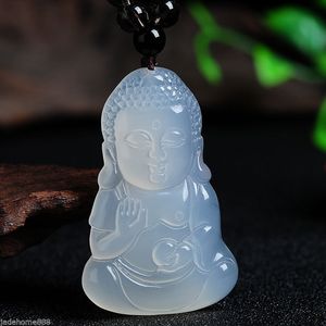 Chinese natuurlijke agaat jade chalcedoon mooie boeddha jade hanger ketting