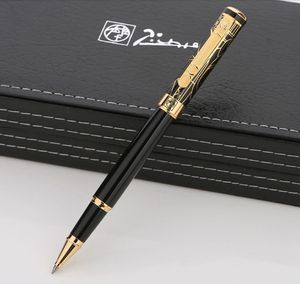 最高品質のピカソブラックメタルローラーボールペンとゴールドクリップビジネスオフィス文具ライティングギフトボールペン