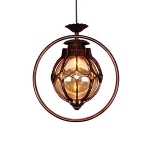 Metall Circle korridor hänge lampor kreativ garderob hall tak hängande lampa vintage industriell klubb balkong hängande ljusarmaturer