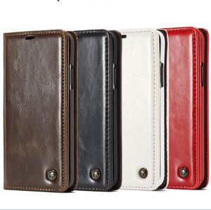 CaseMe Retro-Magnethüllen für iPhone 11 Pro XS Max XR Samsung S20 Ultra NOTE10 Flip Wallet Leder Standkarte Magnethülle