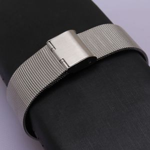 Watchband Folding Buckle Hook Clasp Ny rostfritt stål Milanese Mesh armbandsurband Remmar Titta på armband 14mm 16mm 18mm 20mm 22537