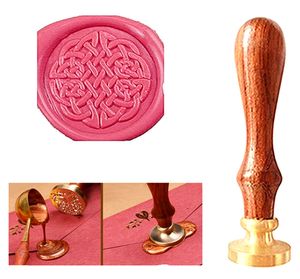 Vintage Dekoratif Celtic Knot Desen Özel Resim Düğün Davetiyesi Wax Seal Damga Gülağacı Kolu Set